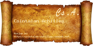 Csintalan Achilles névjegykártya
